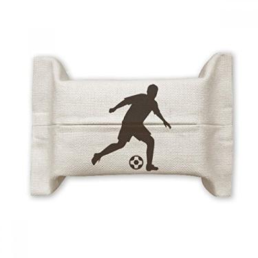 Imagem de Bolsa de linho de algodão com contorno de papel para lenços faciais de futebol americano