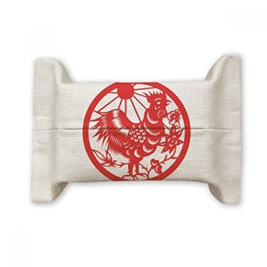Imagem de Bolsa de linho de algodão com estampa de animal de galo com tema do zodíaco da China