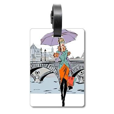 Imagem de Lady River Bridge Bolsa de mala com etiqueta para cartão de bagagem