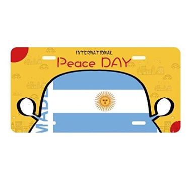 Imagem de DIYthinker Placa de licença Made in Argentina Country Love para decoração de carro, dia da paz