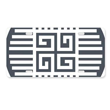 Imagem de DIYthinker Placa de carro tradicional chinesa com quatro símbolos chineses em aço inoxidável para decoração de carro