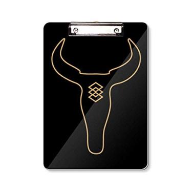 Imagem de Bull Totem padrão geométrico prancheta pasta, bloco de anotações, placa de apoio A4