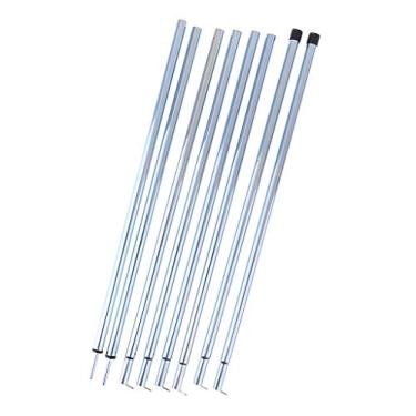 Imagem de 2 peças leves e portáteis kit de haste de ferro para substituição de haste de lona ajustável para acampamento ao ar livre, caminhadas, viagens, mochilão