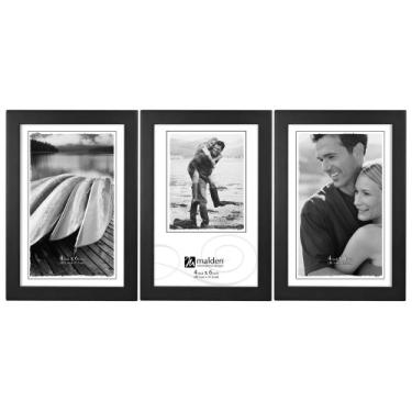 Imagem de Malden International Designs Classic Concepts Moldura vertical de madeira preta de madeira, 3 opções, 3 a 4 x 6, preta