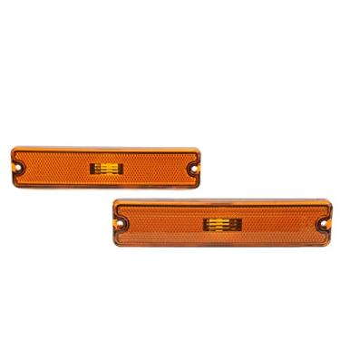 Imagem de Acouto Capa de luz de marcador lateral, par de luz de marcador lateral de carro 56001424 forte transmissão de luz para YJ 1987-1995 (preto)