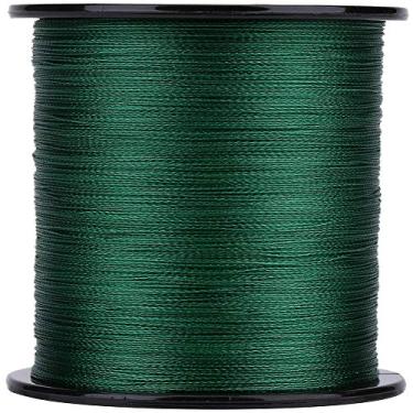 Imagem de Joyzan Linha de pesca trançada super forte, 500 m PE trançado 4 fios linhas de pesca resistentes à abrasão linhas trançadas multifilamento cabo de peixe linha verde monofilamento nó amigável