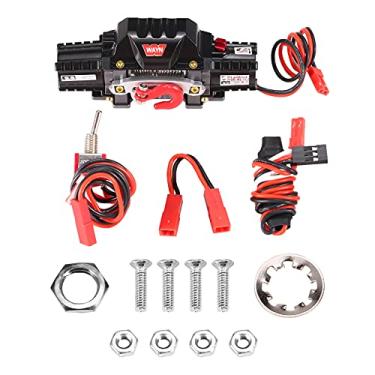 Imagem de CIADAZ Guincho de metal de dois motores de carro RC Guincho de metal de carro RC Guincho de grande capacidade de carga com linha de conexão CH3 e controlador manual para carro de esteira 1/8 1/10 RC