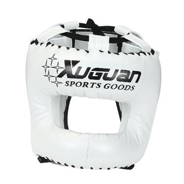 Imagem de UGPLM Capacete de sparring artes marciais arte de cabeça para adulto kickboxing karate muay thai, BRANCO, s