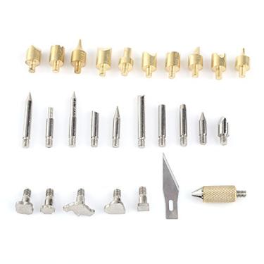 Imagem de Yosoo Kit de canetas para queima de madeira, pontas de solda cinzeladas, lâmina quente com mandril de pontas sortidas para marcenaria, 28 peças