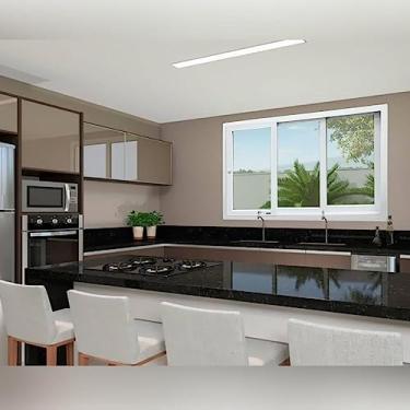 Imagem de Janela Pvc Itec 3 Folhas 1/3 Vidro Liso com Cremona 120x200cm Brimak Branco