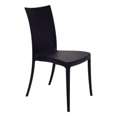 Imagem de Cadeira Tramontina Laura Ratan Preta Sem Braços Em Polipropileno E Fibra De Vidro Tramontina