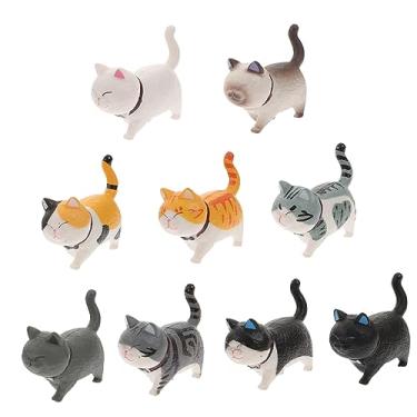Imagem de HANABASS 9 Pçs Escultura De Gato Estatuetas De Jardim Em Miniatura Mini Estatuetas De Gato Em Miniatura Ornamento Animal Estátua Decorações De Festa De Gato Estatuetas De Gatinho Em