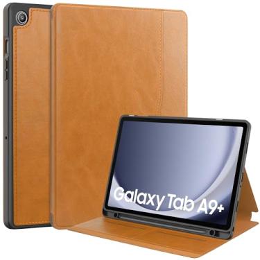 Imagem de Capa para tablet capa flip de couro premium capa para tablet compatível com Samsung Galaxy Tab A9 Plus capa SM-X210/SM-216/SM-X218 11 polegadas função hibernar/acordar, capa protetora estilo livro - negócios L