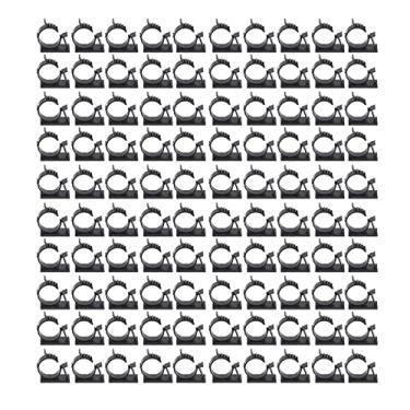 Imagem de 100 peças de suporte adesivo de abraçadeira, clipes adesivos clipes de fio adesivos clipes de gerenciamento de fios organizador de cabos ajustável preto para gerenciamento de cabos