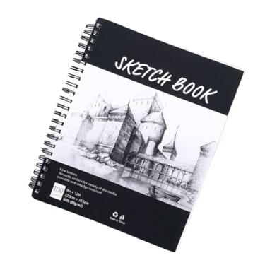 Imagem de Caderno de Desenho Espiral, Bloco de Livro de Esboço Resistente a Manchas Multiuso 100 Folhas para Família