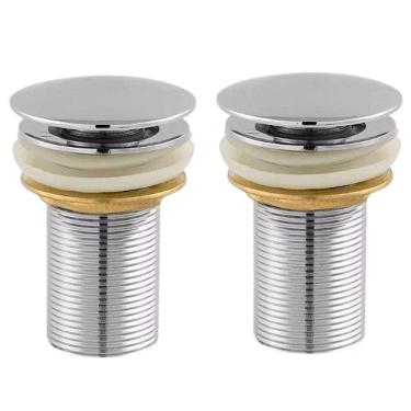 Imagem de Kit 2 Válvula Click Lavatorio 1 1/4 Metal Inox Cuba Tanque