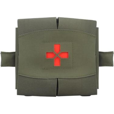 Imagem de Cinto tático Bolsa IFAK Pequena bolsa médica de primeiros socorros EDC Med Bolsa Pacote EMT de sobrevivência de emergência com rede de torniquete para colete de cinto de serviço, verde