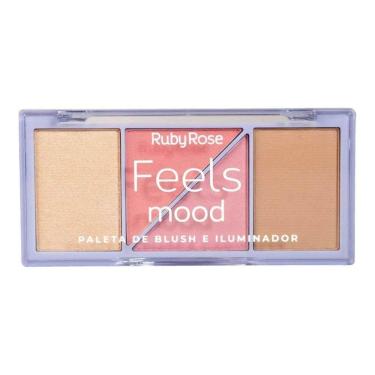 Imagem de Paleta De Blush Iluminador Contorno Feels Mood 01 Ruby Rose