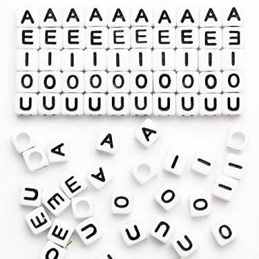 Imagem de 500 peças cubo branco acrílico contas letras 6 x 6 mm letra B alfabeto contas para faça você mesmo pulseira colar fabricação de joias (STU-500FZM-AEIOU)