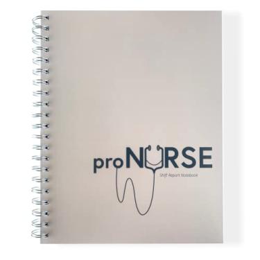 Imagem de Portage Caderno de relatório de turno de enfermeira – Caderno espiral grande de enfermagem, bloco de notas com 100 folhas e 200 modelos de pacientes, livro de registro para enfermeiros e estudantes, 21,5 x 28,5 cm (pronurse)
