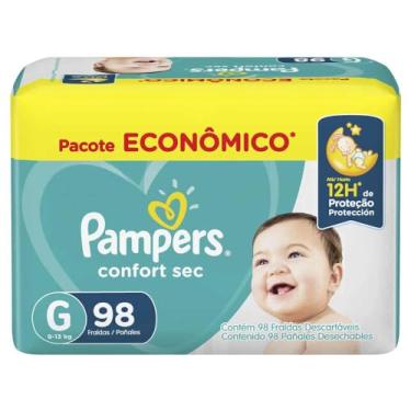 Imagem de Fralda Pampers Confort Sec Tamanho G 98 Fraldas Descartáveis