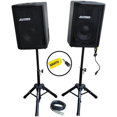 Imagem de Kit Caixa De Som Ativa Passiva Datrel 10P 400W Rms Tripé Bt