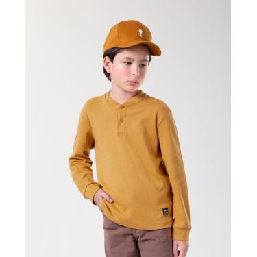 Imagem de Infantil - Camiseta Manga Longa com Botões Masculino Onda Marinha  menino