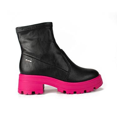 Imagem de Bota fashion Coturno Dakota feminino, Preto/Rosa, 36