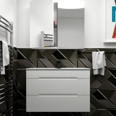 Imagem de Gabinete de Banheiro com Cuba 80cm Jazz Mazzu Branco