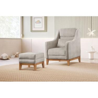 Imagem de Poltrona de Amamentação com Puff Áquila Cinza