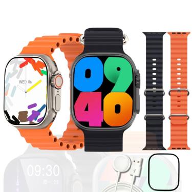 Imagem de Smartwatch Microwear S9 Plus Ultra 49mm Compatível Iphone & Android + gps e nfc (2 Pulseiras + Película + Cabo Indução)