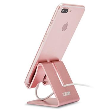Imagem de Suporte de celular de liga de alumínio, suporte de telefone celular ZTON, suporte preguiçoso, suporte de braço longo flexível para iPhone, LG, etc. no escritório, Rose Gold