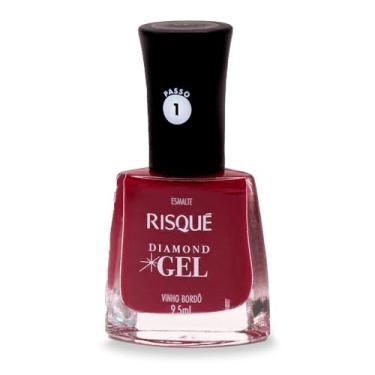 Imagem de Esmalte Risqué Diamond Gel Vinho Bordô Cremoso 9,5 Ml