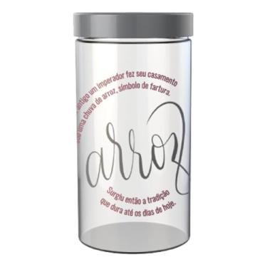 Imagem de Pote Porta Mantimentos Modelos Diversos 1,8LT Frases Plástico Alimentos (Arroz)