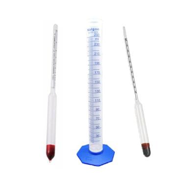 Imagem de Kit Densímetro gay lussac Proveta poli 250ml Densímetro Brix