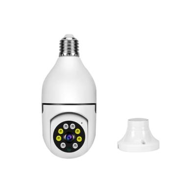 Imagem de Câmera de cabeça de luz 3.0MP Câmera interna de cabeça panorâmica para casa 2.4G/5G WIFI de frequência dupla Câmera remota de telefone celular HD com lâmpada dupla type1