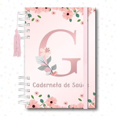 Imagem de Caderneta de Saúde da Criança, Caderno de Vacinação, Alfabeto Floral Rosa, 118 Páginas, 21,5 x 15,5 cm (G)
