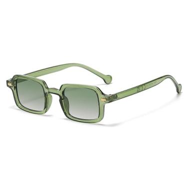 Imagem de HCHES Óculos de sol quadrados masculinos e femininos, óculos de sol retrô punk, masculino e feminino, proteção solar de verão, férias, praia, 3, tamanho único