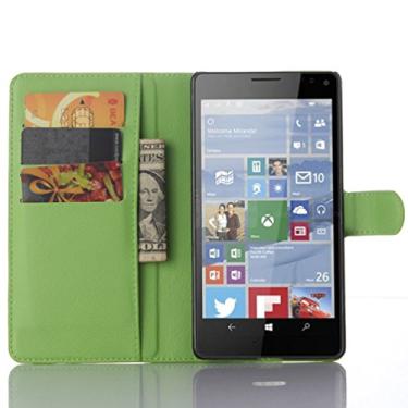 Imagem de Capa para Microsoft Nokia Lumia 950XL de couro PU com suporte para Microsoft Nokia Lumia 950XL, capa de proteção de telefone estilo empresarial, capa com [compartimentos para dinheiro e cartão]