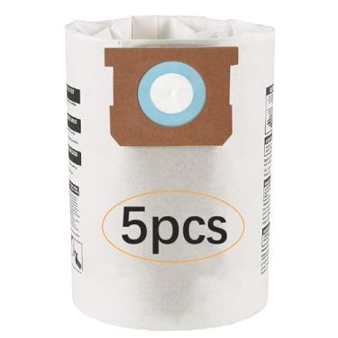 Imagem de Pacote com 5 para Shop Vac Sacos de 5-8 galões, para Tipo E - 90661 9066133; Tipo H 90671 9067133; VF2004, VHBS VDBS HEPA Sacos de filtro descartáveis para aspirador de pó, branco