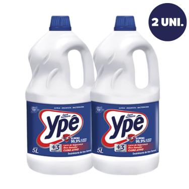 Imagem de Kit 2 Água Sanitária Cloro Ativo Galão 5 Litros - Ypê