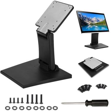 Imagem de Suporte de monitor, suporte de mesa de TV LCD de metal dobrável ajustável com orifício VESA de 35,5 cm a 27 polegadas para tela plana de monitor de LED/controle industrial/monitores de toque/sistema