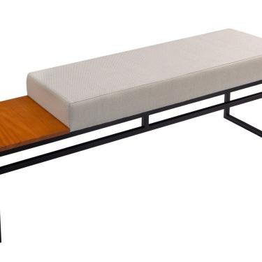 Imagem de Banco Estofado 2 Lugares Paradise Conforto Elegância Recamier Preto/Castanho