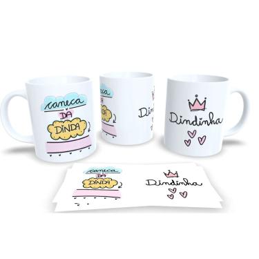 Imagem de Caneca de Porcelana Branca Personalizada Coleção Dindo e Dinda