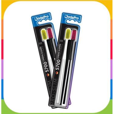 Imagem de Kit 4 Escovas De Dente 5700 Cerdas Alemã Ultra Finas Jadepro