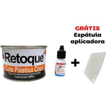 Imagem de Massa Plastica Cinza C/ Catalizador 400gr + Espatula aplicadora - RETO