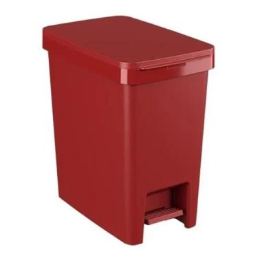 Imagem de Lixeira Coza Single 15 Litros Pedal, Vermelho Bold