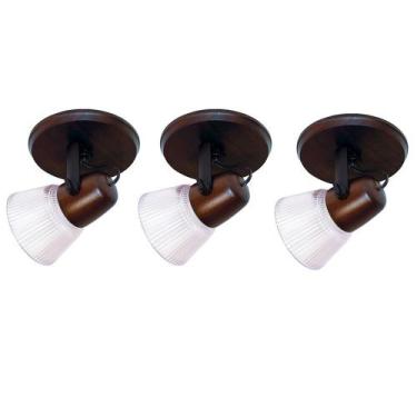 Imagem de Spot Muller Country 1 Lâmpada com Tulipa Envelhecido 3 Unidades 011EX3