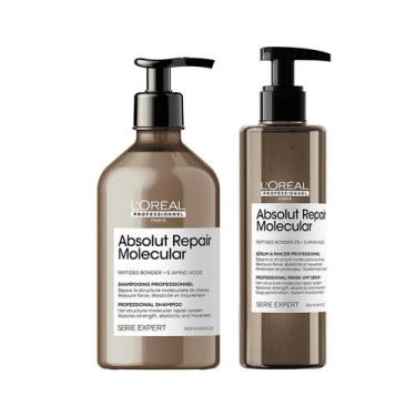 Imagem de Kit Absolut Repair Molecular Shampoo 500ml e Serúm 250ml - LÓreal - L'