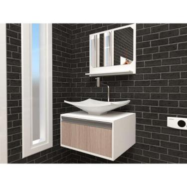 Imagem de Gabinete Banheiro Maranata 50 Grigio C/cuba + Combo Branco - GABINETTO